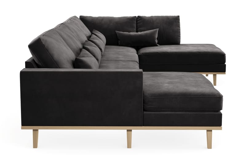 Copenhagen 5-sits Högervänd U-formad Soffa med Divan och Schäslong i Sammet - Mörkgrå - Möbler - Soffa - U-soffa