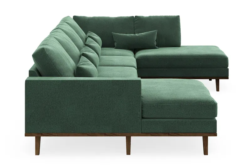 Copenhagen 5-sits Högervänd U-formad Soffa med Divan och Schäslong i Sammet - Mörkgrön - Möbler - Soffa - U-soffa