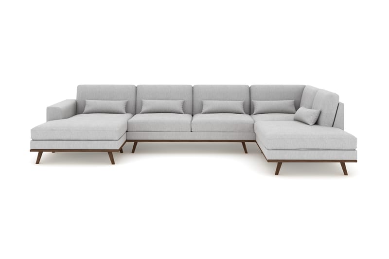 Copenhagen 5-sits Högervänd U-formad Soffa med Divan och Schäslong i Tyg - Grå - Möbler - Soffa - U-soffa