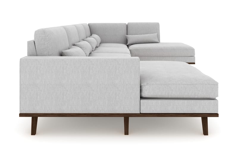 Copenhagen 5-sits Högervänd U-formad Soffa med Divan och Schäslong i Tyg - Grå - Möbler - Soffa - U-soffa
