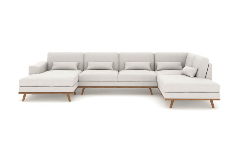 Copenhagen 5-sits Högervänd U-formad Soffa med Divan och Schäslong i Tyg - Ljusgrå - Möbler - Soffa - U-soffa
