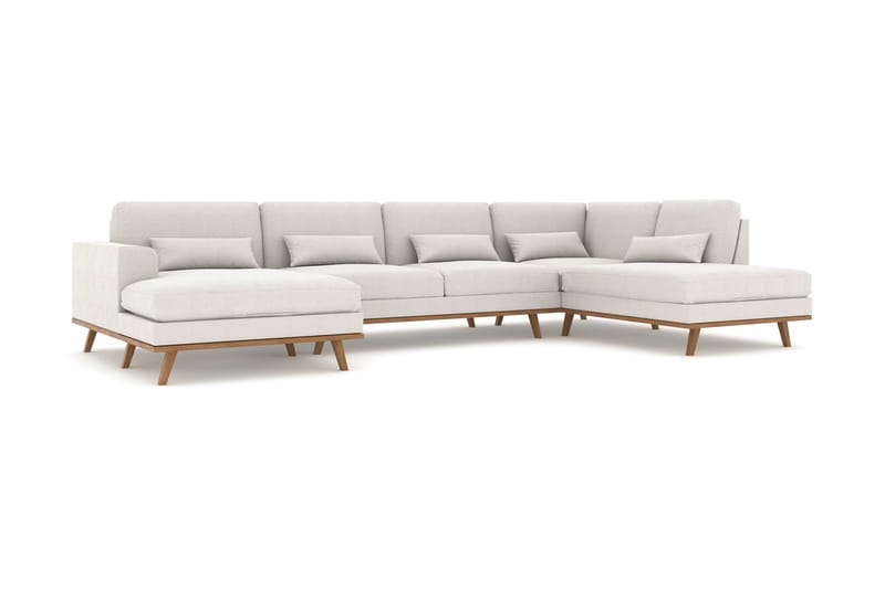 Copenhagen 5-sits Högervänd U-formad Soffa med Divan och Schäslong i Tyg - Ljusgrå - Möbler - Soffa - U-soffa