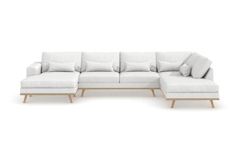 Copenhagen 5-sits Högervänd U-formad Soffa med Divan och Schäslong i Tyg - Vit - Möbler - Soffa - U-soffa
