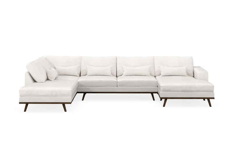 Copenhagen 5-sits Vänstervänd U-formad Soffa med Divan och Schäslong i Bouclé - Vit - Möbler - Soffa - U-soffa