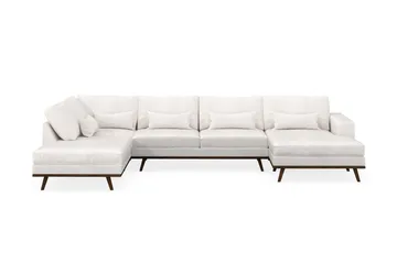 Copenhagen 5-sits Vänstervänd U-formad Soffa med Divan och Schäslong i Bouclé - Vit - Möbler - Soffa - U-soffa