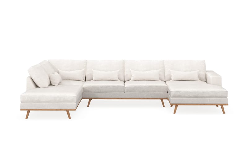 Copenhagen 5-sits Vänstervänd U-formad Soffa med Divan och Schäslong i Bouclé - Vit - Möbler - Soffa - U-soffa