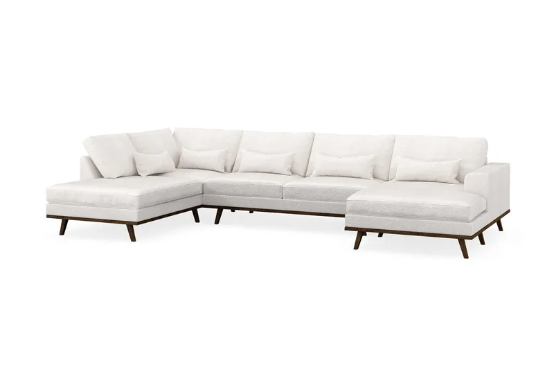 Copenhagen 5-sits Vänstervänd U-formad Soffa med Divan och Schäslong i Bouclé - Vit - Möbler - Soffa - U-soffa