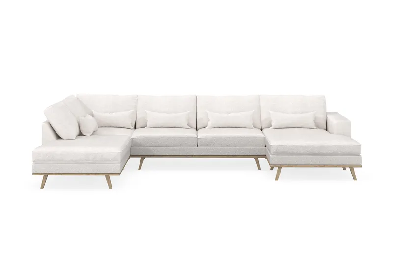 Copenhagen 5-sits Vänstervänd U-formad Soffa med Divan och Schäslong i Bouclé - Vit - Möbler - Soffa - U-soffa