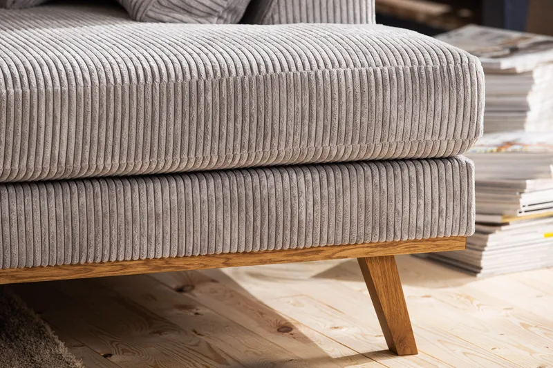 Copenhagen 5-sits Vänstervänd U-formad Soffa med Divan och Schäslong i Manchester - Ljusgrå - Möbler - Soffa - U-soffa