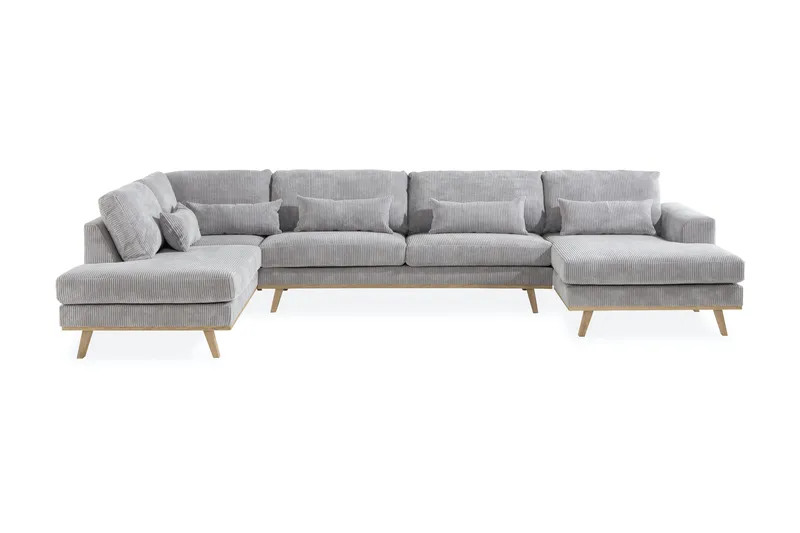 Copenhagen 5-sits Vänstervänd U-formad Soffa med Divan och Schäslong i Manchester - Ljusgrå - Möbler - Soffa - U-soffa