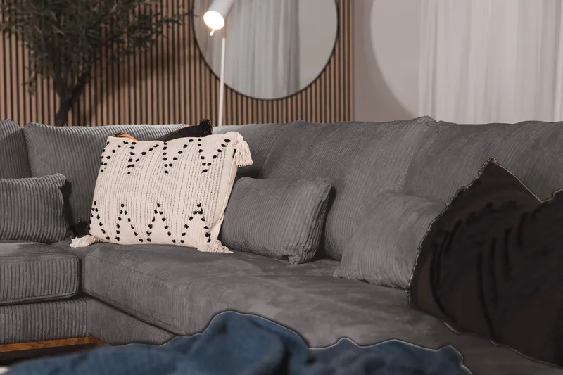 Copenhagen 5-sits Vänstervänd U-formad Soffa med Divan och Schäslong i Manchester - Mörkgrå - Möbler - Soffa - U-soffa