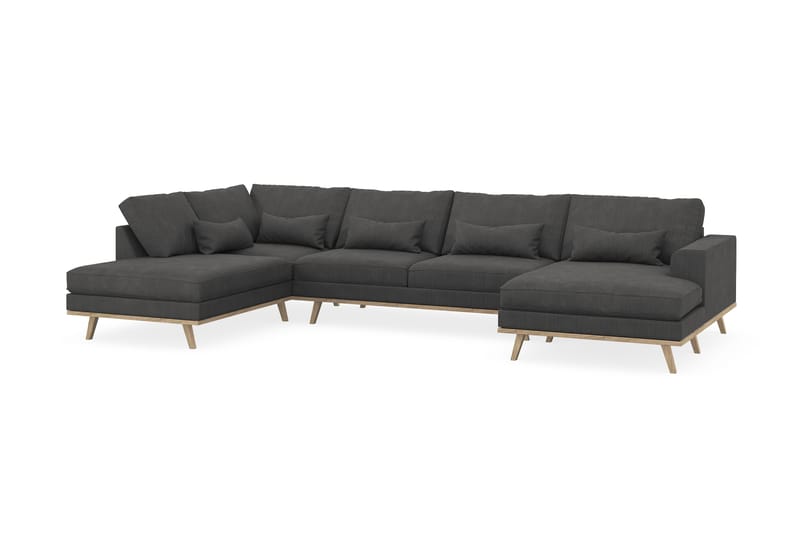 Copenhagen 5-sits Vänstervänd U-formad Soffa med Divan och Schäslong i Manchester - Mörkgrå - Möbler - Soffa - U-soffa