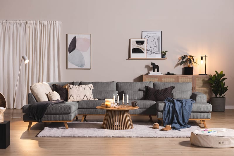 Copenhagen 5-sits Vänstervänd U-formad Soffa med Divan och Schäslong i Manchester - Mörkgrå - Möbler - Soffa - U-soffa