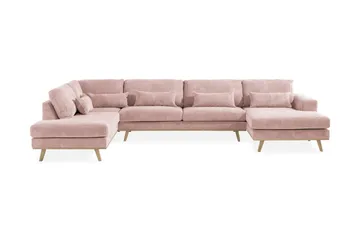 Copenhagen 5-sits Vänstervänd U-formad Soffa med Divan och Schäslong i Manchester - Rosa - Möbler - Soffa - U-soffa