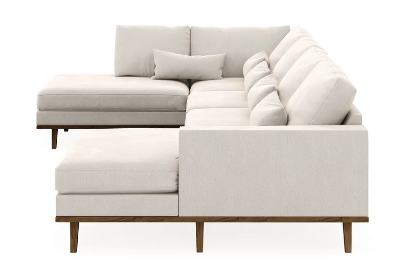 Copenhagen 5-sits Vänstervänd U-formad Soffa med Divan och Schäslong i Sammet - Krämvit - Möbler - Soffa - U-soffa