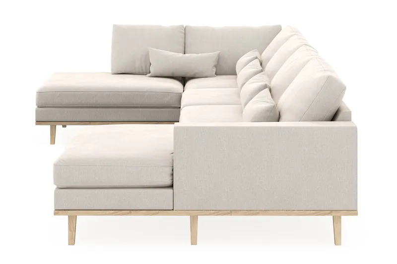 Copenhagen 5-sits Vänstervänd U-formad Soffa med Divan och Schäslong i Sammet - Krämvit - Möbler - Soffa - U-soffa