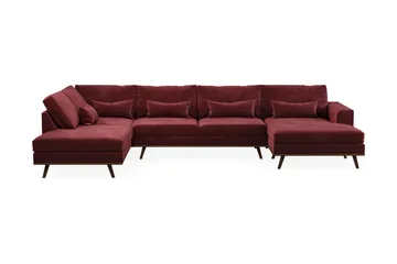 Copenhagen 5-sits Vänstervänd U-formad Soffa med Divan och Schäslong i Sammet