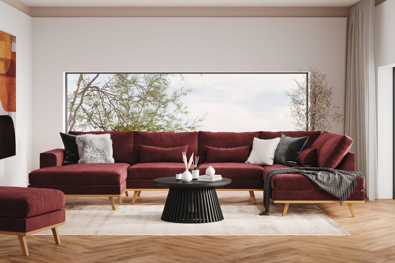 Copenhagen 5-sits Vänstervänd U-formad Soffa med Divan och Schäslong i Sammet - Lila - Möbler - Soffa - U-soffa