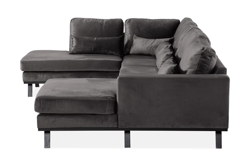Copenhagen 5-sits Vänstervänd U-formad Soffa med Divan och Schäslong i Sammet - Mörkgrå - Möbler - Soffa - U-soffa