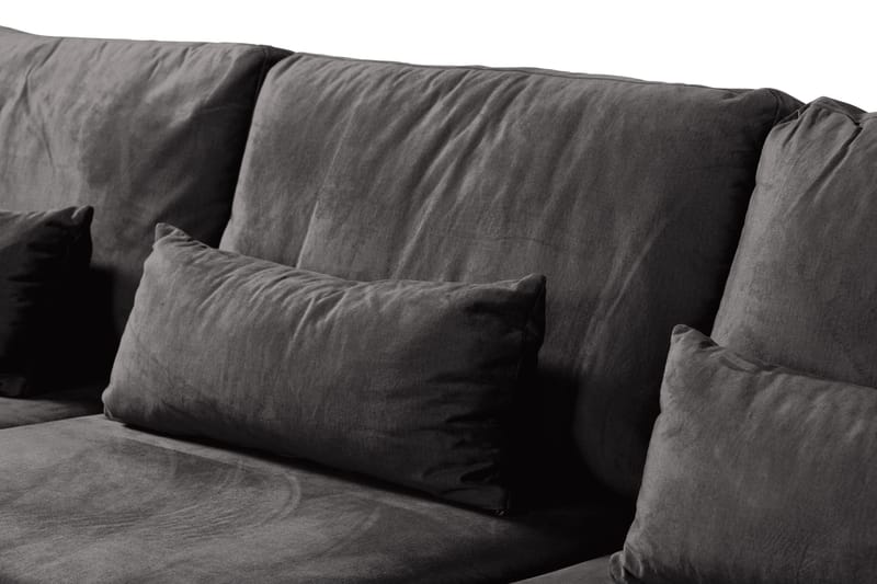 Copenhagen 5-sits Vänstervänd U-formad Soffa med Divan och Schäslong i Sammet - Mörkgrå - Möbler - Soffa - U-soffa