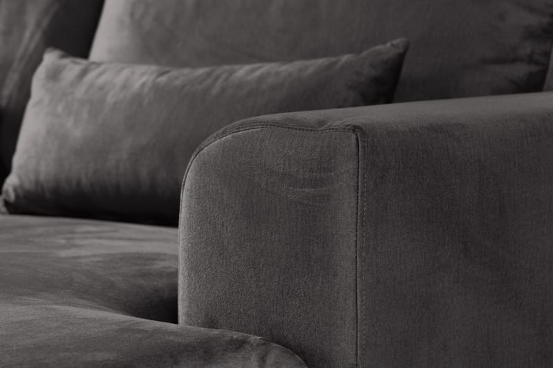 Copenhagen 5-sits Vänstervänd U-formad Soffa med Divan och Schäslong i Sammet - Mörkgrå - Möbler - Soffa - U-soffa
