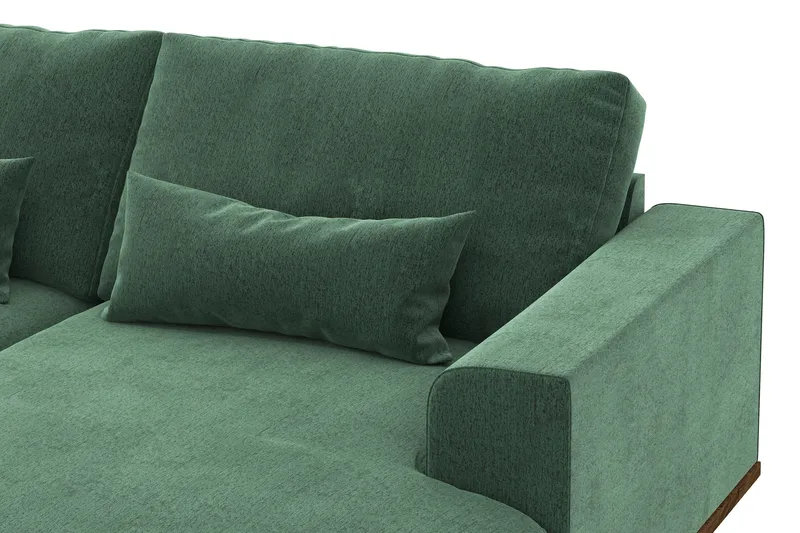 Copenhagen 5-sits Vänstervänd U-formad Soffa med Divan och Schäslong i Sammet - Mörkgrön - Möbler - Soffa - U-soffa