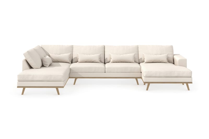 Copenhagen 5-sits Vänstervänd U-formad Soffa med Divan och Schäslong i Tyg - Beige - Möbler - Soffa - U-soffa