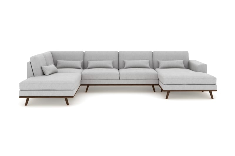 Copenhagen 5-sits Vänstervänd U-formad Soffa med Divan och Schäslong i Tyg - Grå - Möbler - Soffa - U-soffa
