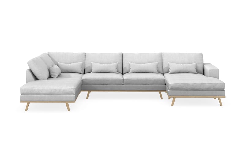 Copenhagen 5-sits Vänstervänd U-formad Soffa med Divan och Schäslong i Tyg - Ljusgrå - Möbler - Soffa - U-soffa