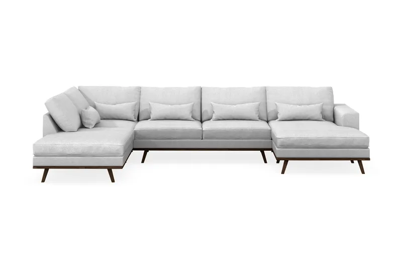 Copenhagen 5-sits Vänstervänd U-formad Soffa med Divan och Schäslong i Tyg - Ljusgrå - Möbler - Soffa - U-soffa