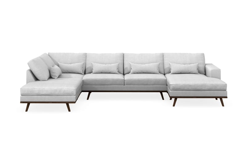 Copenhagen 5-sits Vänstervänd U-formad Soffa med Divan och Schäslong i Tyg - Ljusgrå - Möbler - Soffa - U-soffa