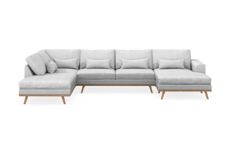 Copenhagen 5-sits Vänstervänd U-formad Soffa med Divan och Schäslong i Tyg - Ljusgrå - Möbler - Soffa - U-soffa