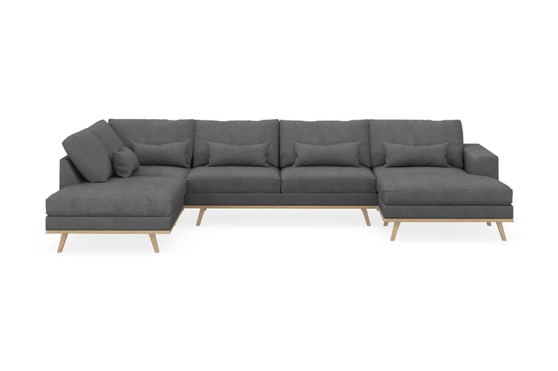 Copenhagen 5-sits Vänstervänd U-formad Soffa med Divan och Schäslong i Tyg - Mörkgrå - Möbler - Soffa - U-soffa