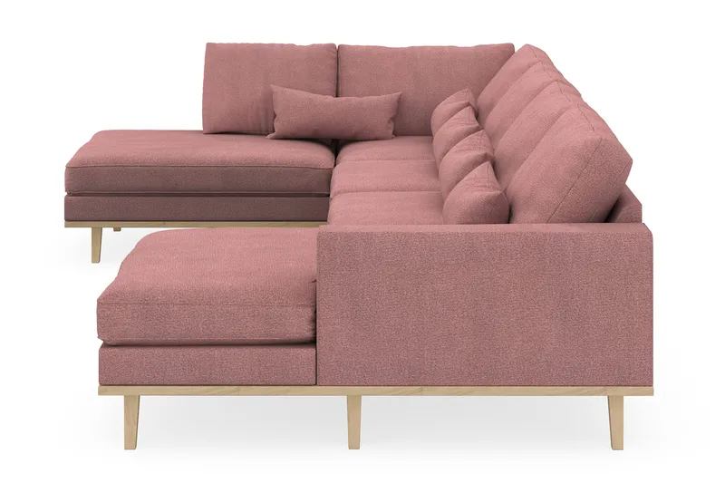 Copenhagen 5-sits Vänstervänd U-formad Soffa med Divan och Schäslong i Tyg - Rosa - Möbler - Soffa - U-soffa
