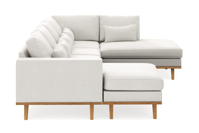 Copenhagen Compact 4-sits Högervänd U-formad Soffa med Divan och Schäslong i Tyg - Ljusgrå - Möbler - Soffa - U-soffa
