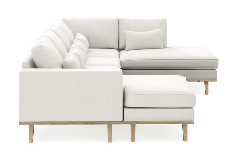 Copenhagen Compact 4-sits Högervänd U-formad Soffa med Divan och Schäslong i Tyg - Ljusgrå - Möbler - Soffa - U-soffa