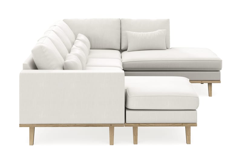 Copenhagen Compact 4-sits Högervänd U-formad Soffa med Divan och Schäslong i Tyg - Ljusgrå - Möbler - Soffa - U-soffa