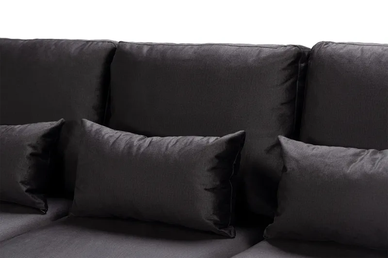 Copenhagen Compact 4-sits Vänstervänd U-formad Large Soffa med Divan och Schäslong i Sammet - Mörkgrå - Möbler - Soffa - U-soffa