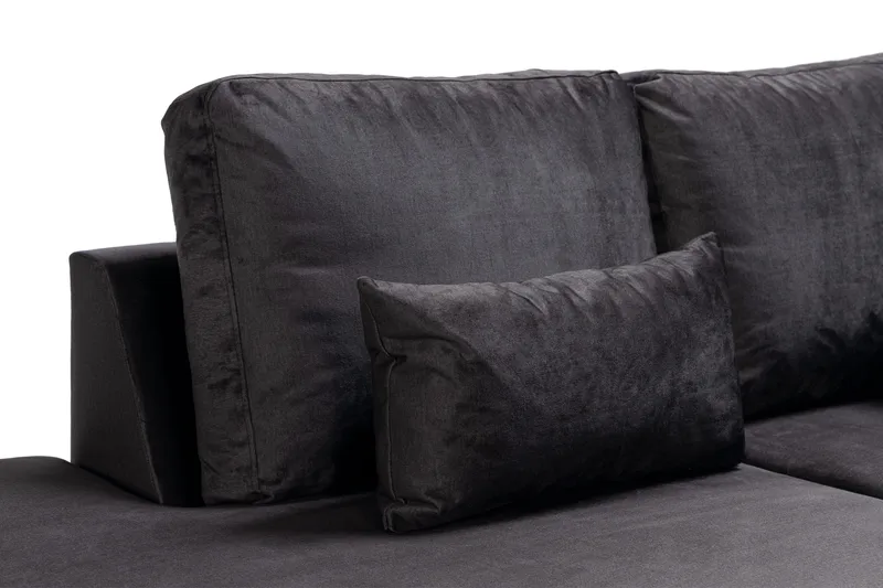 Copenhagen Compact 4-sits Vänstervänd U-formad Large Soffa med Divan och Schäslong i Sammet - Mörkgrå - Möbler - Soffa - U-soffa