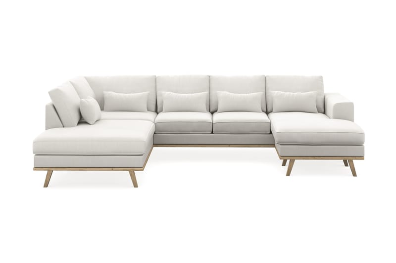 Copenhagen Compact 4-sits Vänstervänd U-formad Soffa med Divan och Schäslong i Tyg - Ljusgrå - Möbler - Soffa - U-soffa