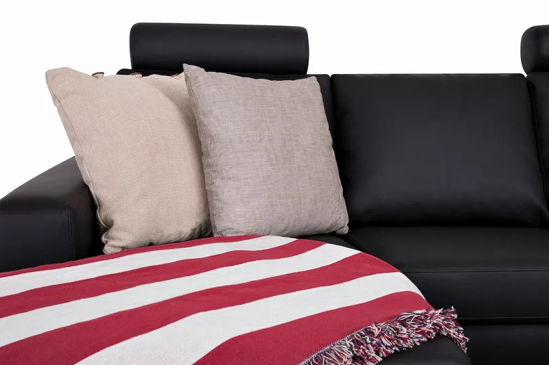 Crazy 4-sits Högervänd U-formad Large Soffa med Divan och Schäslong i Konstläder - Svart - Möbler - Soffa - U-soffa