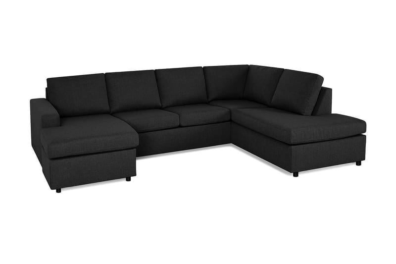 Crazy 4-sits Högervänd U-formad Large Soffa med Divan och Schäslong i Tyg - Antracit - Möbler - Soffa - Skinnsoffor