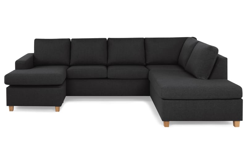 Crazy 4-sits Högervänd U-formad Large Soffa med Divan och Schäslong i Tyg - Antracit - Möbler - Soffa - U-soffa