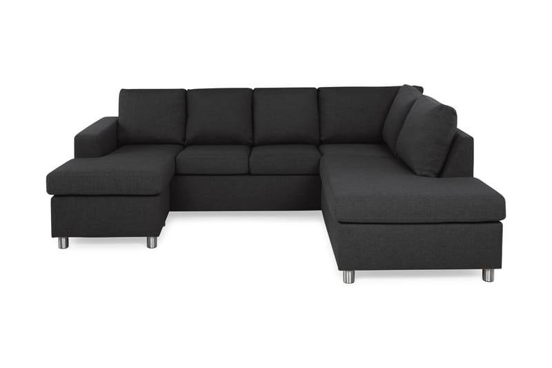 Crazy 4-sits Högervänd U-formad Large Soffa med Divan och Schäslong i Tyg - Antracit - Möbler - Soffa - U-soffa