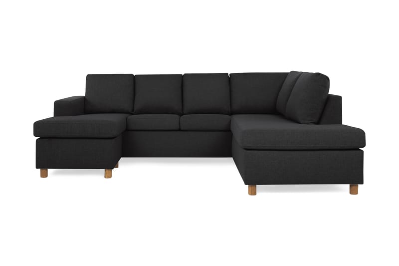 Crazy 4-sits Högervänd U-formad Large Soffa med Divan och Schäslong i Tyg - Antracit - Möbler - Soffa - U-soffa