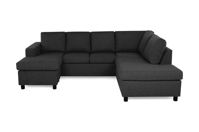 Crazy 4-sits Högervänd U-formad Large Soffa med Divan och Schäslong i Tyg - Antracit - Möbler - Soffa - U-soffa
