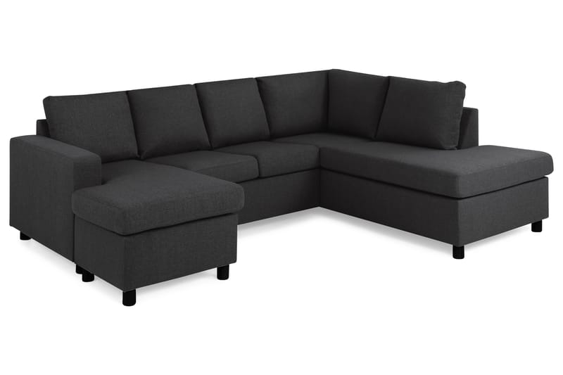Crazy 4-sits Högervänd U-formad Large Soffa med Divan och Schäslong i Tyg - Antracit - Möbler - Soffa - U-soffa