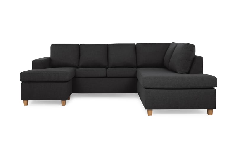 Crazy 4-sits Högervänd U-formad Large Soffa med Divan och Schäslong i Tyg - Antracit - Möbler - Soffa - U-soffa