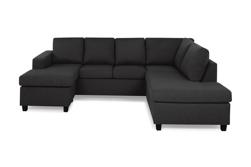 Crazy 4-sits Högervänd U-formad Large Soffa med Divan och Schäslong i Tyg - Antracit - Möbler - Soffa - U-soffa