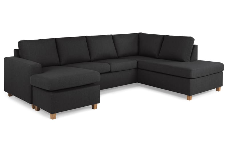 Crazy 4-sits Högervänd U-formad Large Soffa med Divan och Schäslong i Tyg - Antracit - Möbler - Soffa - U-soffa